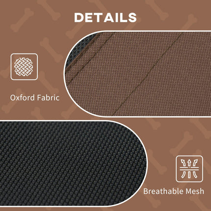 Raised Waterproof Elevated Dog Bed with Breathable Mesh & UV Canopy for XXL Dogs - Coffee