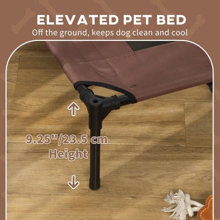 Raised Waterproof Elevated Dog Bed with Breathable Mesh & UV Canopy for XXL Dogs - Coffee