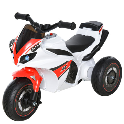 Kids Ride-On Police 3-Wheel Bike with Music, Lights & Safe Seat for Toddlers 18-36 Months - White