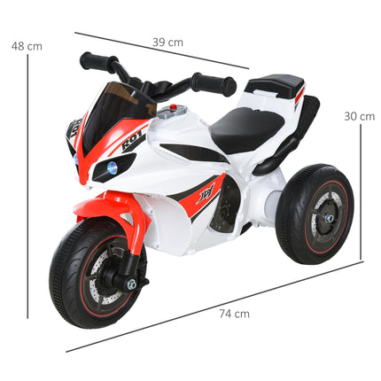 Kids Ride-On Police 3-Wheel Bike with Music, Lights & Safe Seat for Toddlers 18-36 Months - White