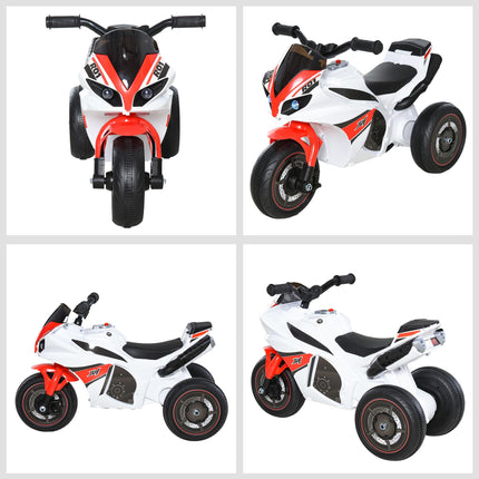 Kids Ride-On Police 3-Wheel Bike with Music, Lights & Safe Seat for Toddlers 18-36 Months - White