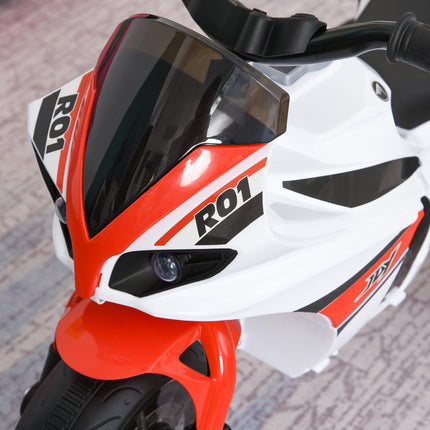 Kids Ride-On Police 3-Wheel Bike with Music, Lights & Safe Seat for Toddlers 18-36 Months - White