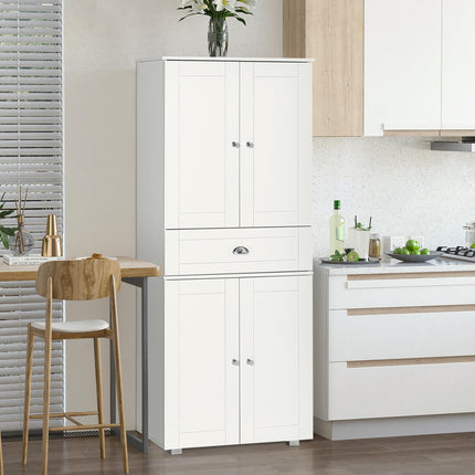 184cm Tall Kitchen Cupboard, Freestanding Kitchen Pantry Storage Cabinet with 4