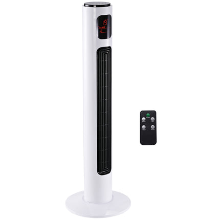 38'' Freestanding Tower Fan with 3 Speeds, 3 Modes, 12h Timer, 70° Oscillation, LED Panel & Remote - White
