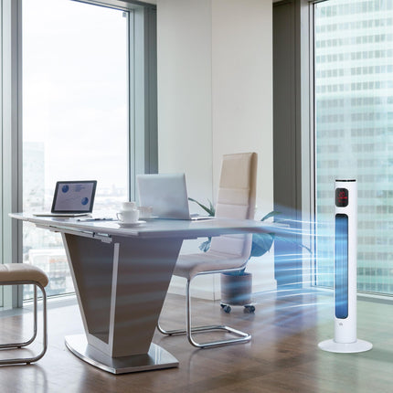 38'' Freestanding Tower Fan with 3 Speeds, 3 Modes, 12h Timer, 70° Oscillation, LED Panel & Remote - White