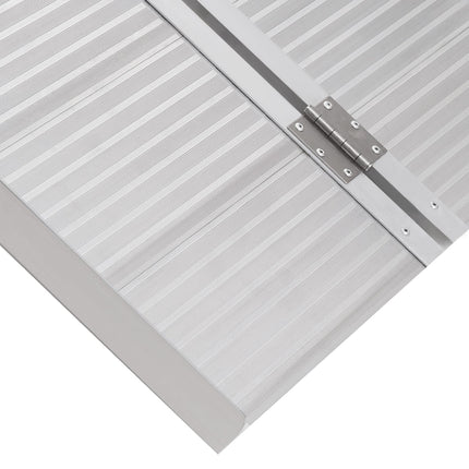 3ft Folding Aluminum Wheelchair Ramp Portable Mobility Scooter Access Aid 270kg Capacity - Silver