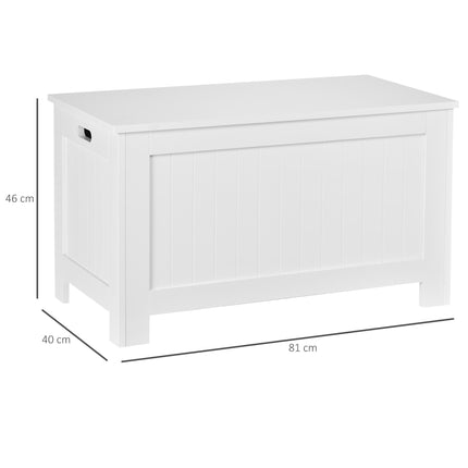 Lift Top Storage Chest Toy Box Organizer with Safety Hinges and Lid for Bedroom Entryway Living Room - White