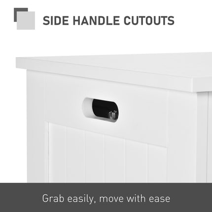 Lift Top Storage Chest Toy Box Organizer with Safety Hinges and Lid for Bedroom Entryway Living Room - White
