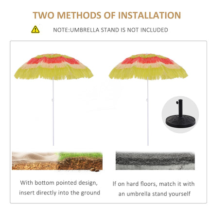 Hawaii Foldable Beach Umbrella with Adjustable Tilt - Rainbow