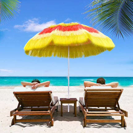 Hawaii Foldable Beach Umbrella with Adjustable Tilt - Rainbow