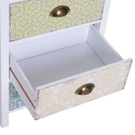 Storage Chest Unit 46Wx34Dx94H cm with 5 Drawers - White