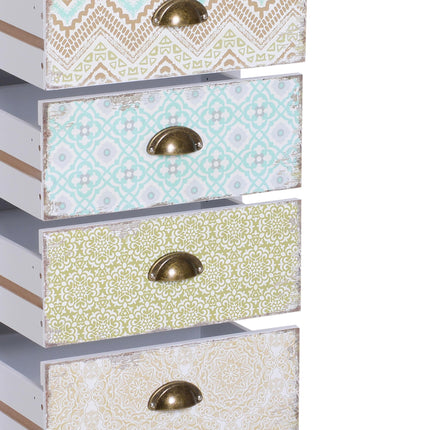 Storage Chest Unit 46Wx34Dx94H cm with 5 Drawers - White