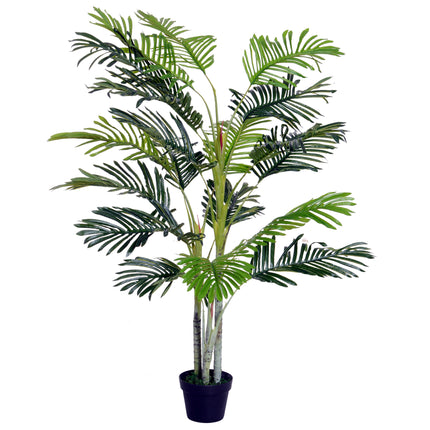 150cm Artificial Palm Tree with Black Pot - Lifelike Indoor Tropical Décor - Black