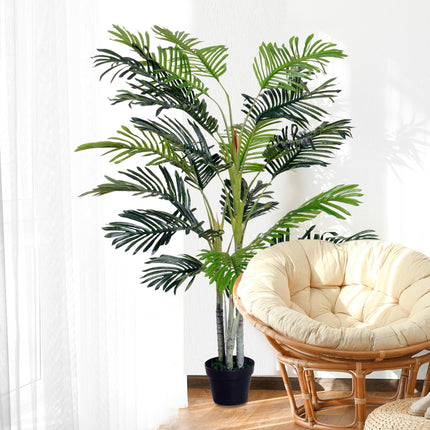 150cm Artificial Palm Tree with Black Pot - Lifelike Indoor Tropical Décor - Black