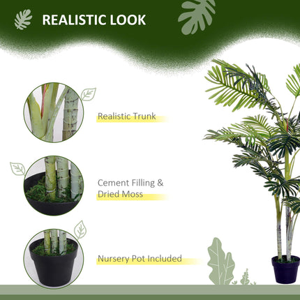 150cm Artificial Palm Tree with Black Pot - Lifelike Indoor Tropical Décor - Black