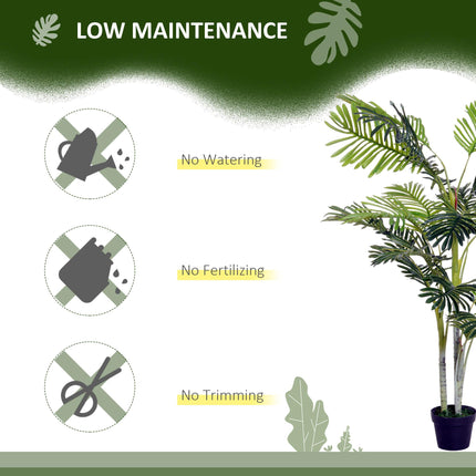 150cm Artificial Palm Tree with Black Pot - Lifelike Indoor Tropical Décor - Black