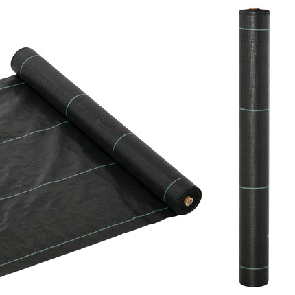 Premium Heavy-Duty 1 x 50m Weed Barrier Fabric Roll - Black