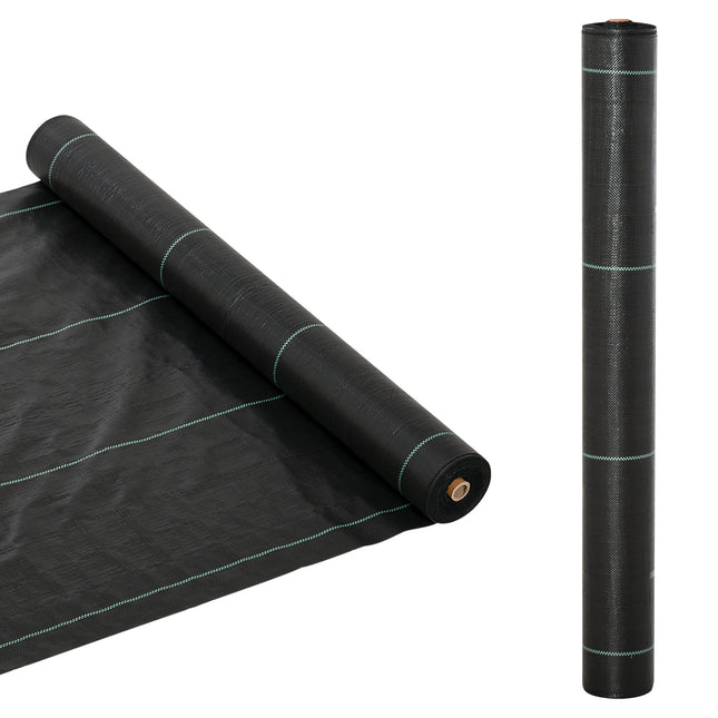 Premium Heavy-Duty 1 x 50m Weed Barrier Fabric Roll - Black