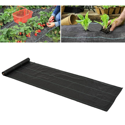 Premium Heavy-Duty 1 x 50m Weed Barrier Fabric Roll - Black