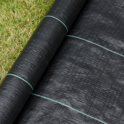 Premium Heavy-Duty 1 x 50m Weed Barrier Fabric Roll - Black