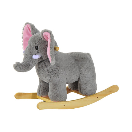 Kids Children Rocking Horse Plush Ride on Animal Wooden Riding Traditional Rocke