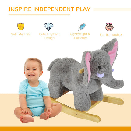 Kids Children Rocking Horse Plush Ride on Animal Wooden Riding Traditional Rocke