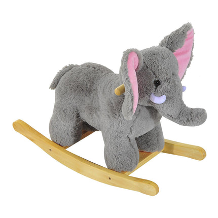 Kids Children Rocking Horse Plush Ride on Animal Wooden Riding Traditional Rocke