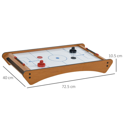 Mini Air Hockey Tabletop Game with 2 Pucks, Pushers & Scoreboard - Brown