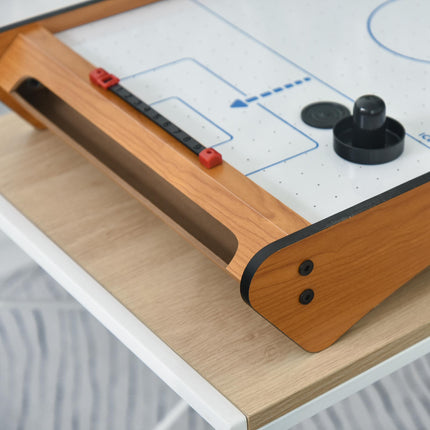 Mini Air Hockey Tabletop Game with 2 Pucks, Pushers & Scoreboard - Brown