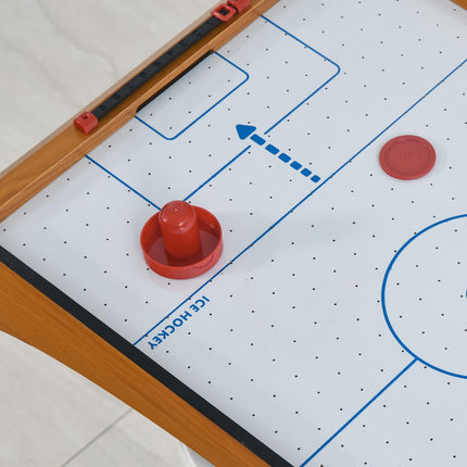 Mini Air Hockey Tabletop Game with 2 Pucks, Pushers & Scoreboard - Brown