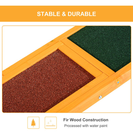 1.8m Wooden Dog Agility Seesaw with Anti-Slip Surface - Natural Brown Green