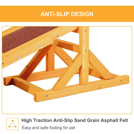 1.8m Wooden Dog Agility Seesaw with Anti-Slip Surface - Natural Brown Green