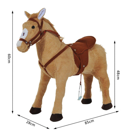 Children's Plush Rocking Pony with Sound - Beige