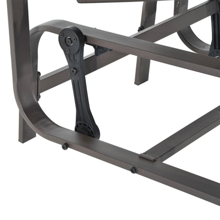 Outdoor Gliding Rocking Chair with Metal Frame for Patio and Garden - Grey