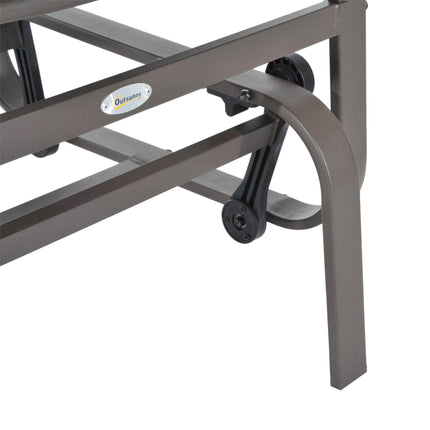 Outdoor Gliding Rocking Chair with Metal Frame for Patio and Garden - Grey