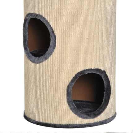 Plush Cat Tree with Scratching Barrel Ф38x70H cm - Beige/Grey