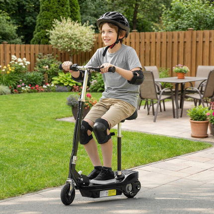 Outdoor Ride-On Powered Scooter for Kids 120W Motor 2x12V Battery - Black