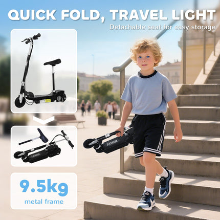 Outdoor Ride-On Powered Scooter for Kids 120W Motor 2x12V Battery - Black