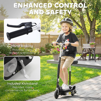 Outdoor Ride-On Powered Scooter for Kids 120W Motor 2x12V Battery - Black