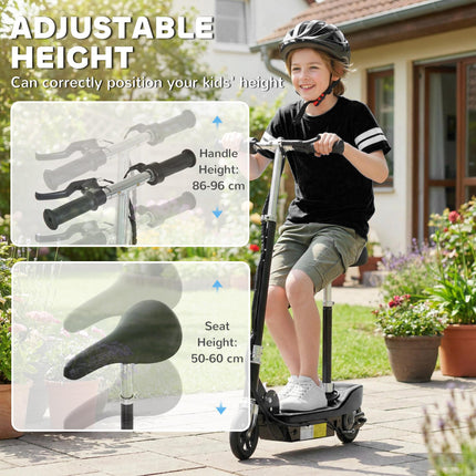 Outdoor Ride-On Powered Scooter for Kids 120W Motor 2x12V Battery - Black