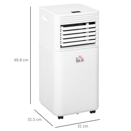 9000 BTU 4-in-1 Portable Air Conditioner with Remote, LED, Timer & Auto Shut-Down - White/Black