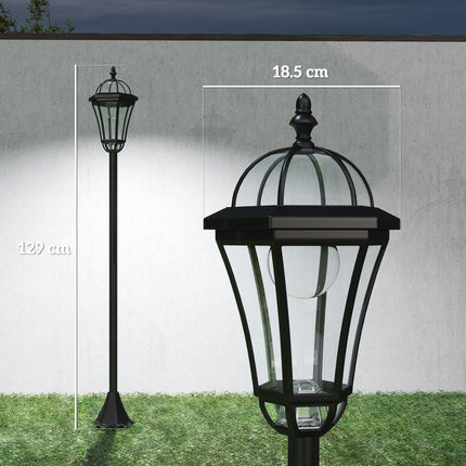 2 PCS Solar Powered LED Garden Lamp Post with Auto Switch 6-8H - Black