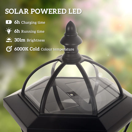 2 PCS Solar Powered LED Garden Lamp Post with Auto Switch 6-8H - Black