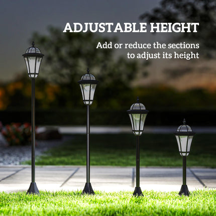 2 PCS Solar Powered LED Garden Lamp Post with Auto Switch 6-8H - Black