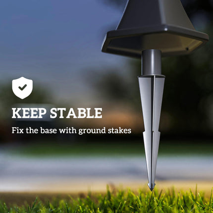 2 PCS Solar Powered LED Garden Lamp Post with Auto Switch 6-8H - Black