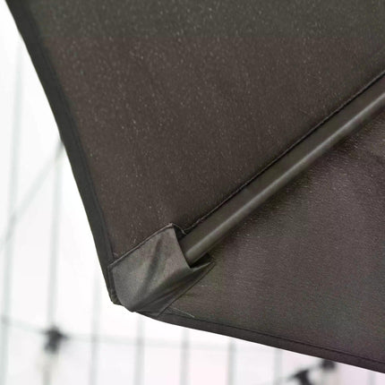 3 Metre Patio Offset Parasol with Fade Resistant Polyester Canopy - Dark Grey