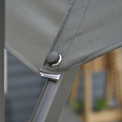 3 Metre Patio Offset Parasol with Fade Resistant Polyester Canopy - Dark Grey