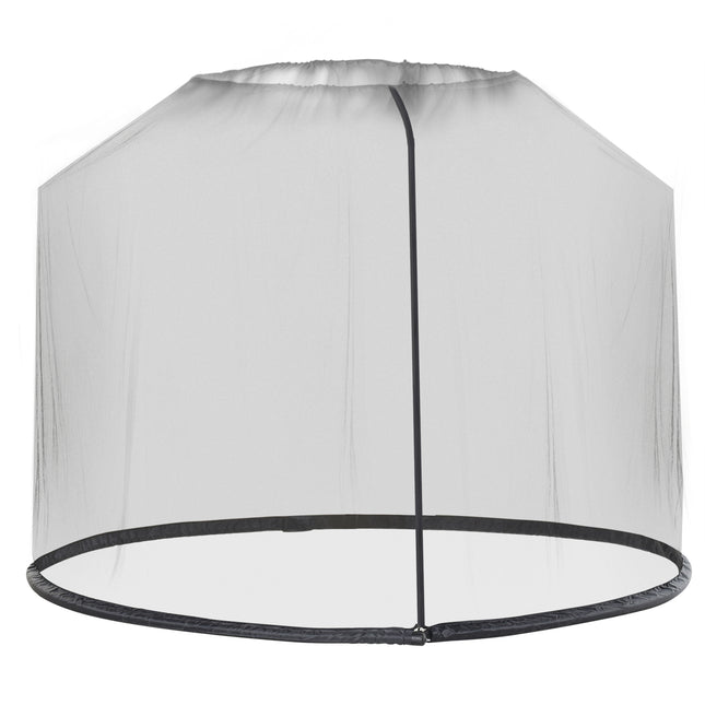 2.3m Outdoor Mosquito Net Umbrella Screen with Zippered Door - Black