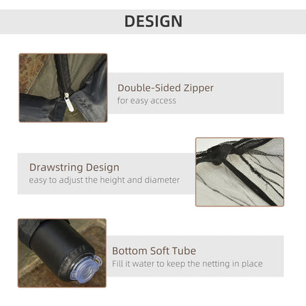 2.3m Outdoor Mosquito Net Umbrella Screen with Zippered Door - Black