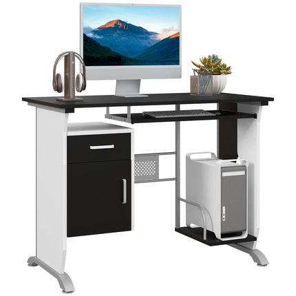 Computer Desk with Sliding Keyboard Tray, Storage Drawers & Host Box Shelf - Black